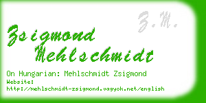 zsigmond mehlschmidt business card